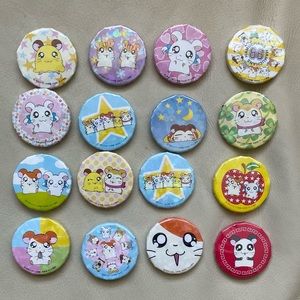 Hamtaro Pins, Set of 16; BiJou & Hamtaro Collector; Collector Items!